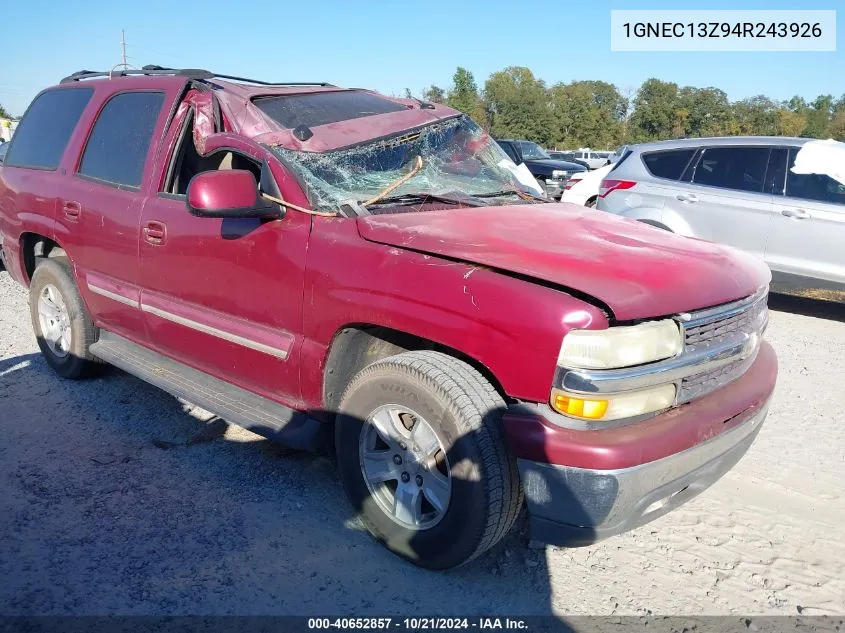 2004 Chevrolet Tahoe Lt VIN: 1GNEC13Z94R243926 Lot: 40652857