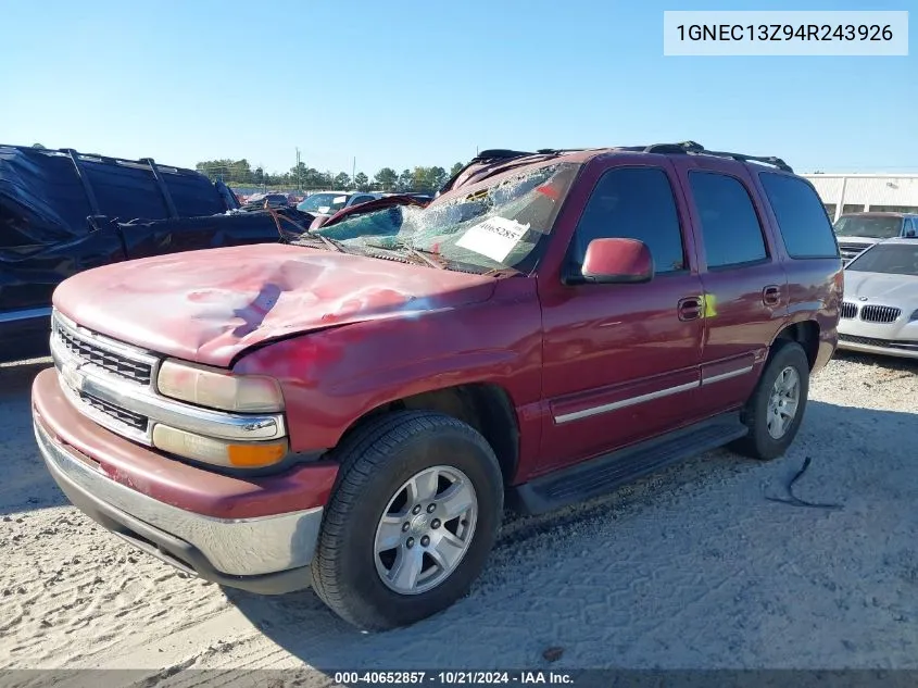 2004 Chevrolet Tahoe Lt VIN: 1GNEC13Z94R243926 Lot: 40652857