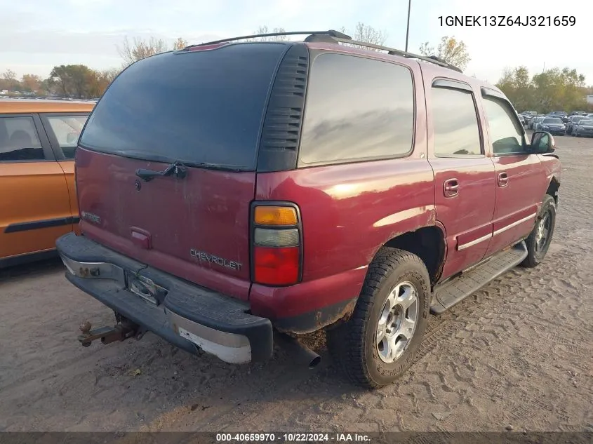 2004 Chevrolet Tahoe Lt VIN: 1GNEK13Z64J321659 Lot: 40659970