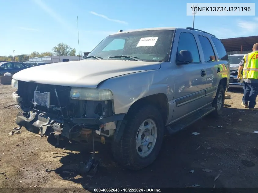 2004 Chevrolet Tahoe Ls VIN: 1GNEK13Z34J321196 Lot: 40662643