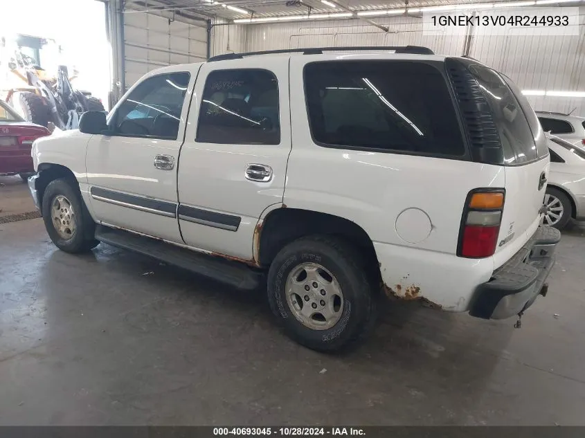 2004 Chevrolet Tahoe K1500 VIN: 1GNEK13V04R244933 Lot: 40693045