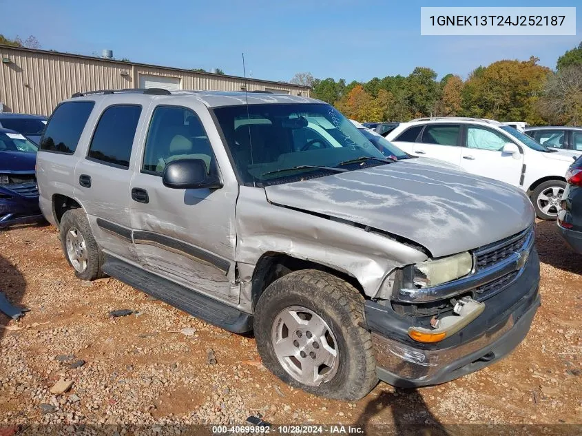 2004 Chevrolet Tahoe Ls VIN: 1GNEK13T24J252187 Lot: 40699892