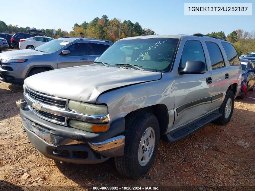 2004 Chevrolet Tahoe Ls VIN: 1GNEK13T24J252187 Lot: 40699892