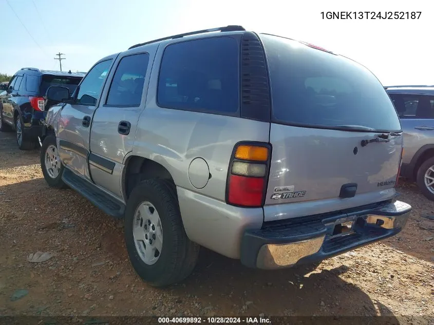 2004 Chevrolet Tahoe Ls VIN: 1GNEK13T24J252187 Lot: 40699892