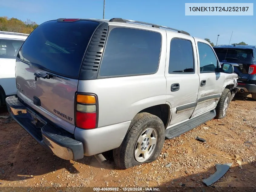 2004 Chevrolet Tahoe Ls VIN: 1GNEK13T24J252187 Lot: 40699892