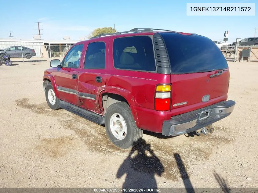 2004 Chevrolet Tahoe Ls VIN: 1GNEK13Z14R211572 Lot: 40707295