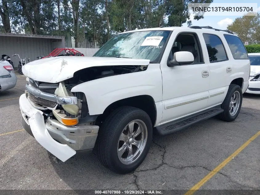 2004 Chevrolet Tahoe Lt VIN: 1GNEC13T94R105704 Lot: 40707988