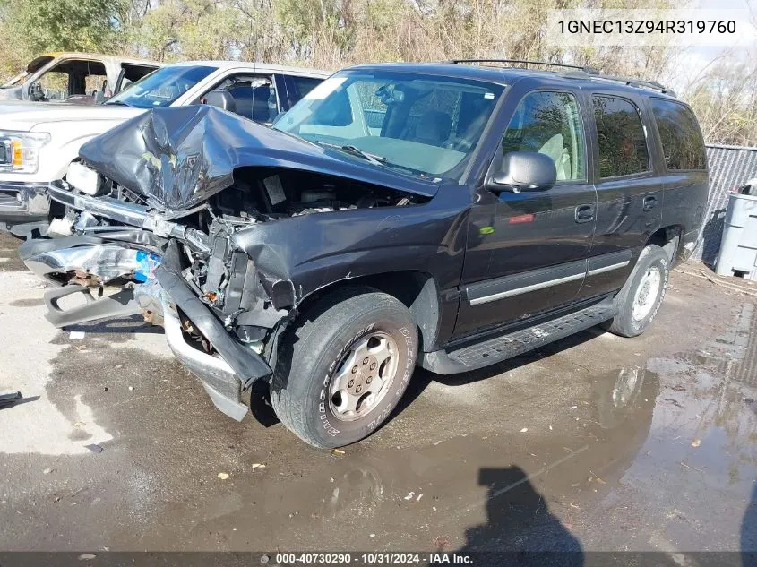 2004 Chevrolet Tahoe Ls VIN: 1GNEC13Z94R319760 Lot: 40730290