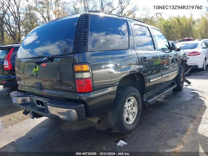 2004 Chevrolet Tahoe Ls VIN: 1GNEC13Z94R319760 Lot: 40730290