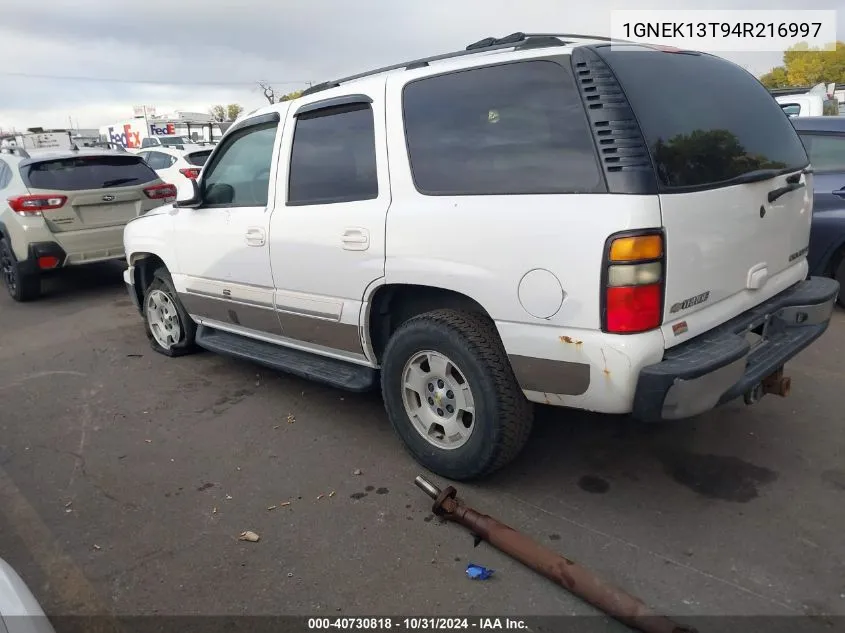 2004 Chevrolet Tahoe Lt VIN: 1GNEK13T94R216997 Lot: 40730818