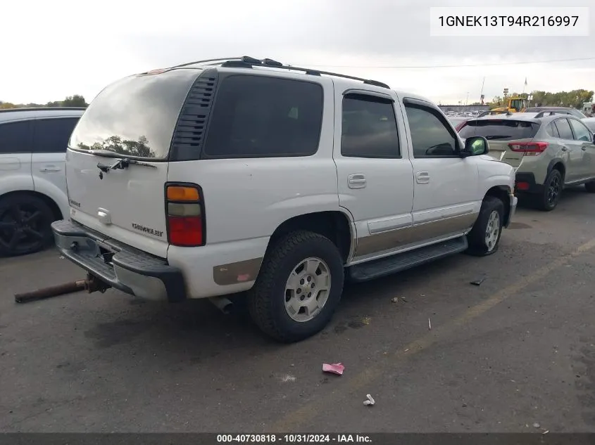 2004 Chevrolet Tahoe Lt VIN: 1GNEK13T94R216997 Lot: 40730818