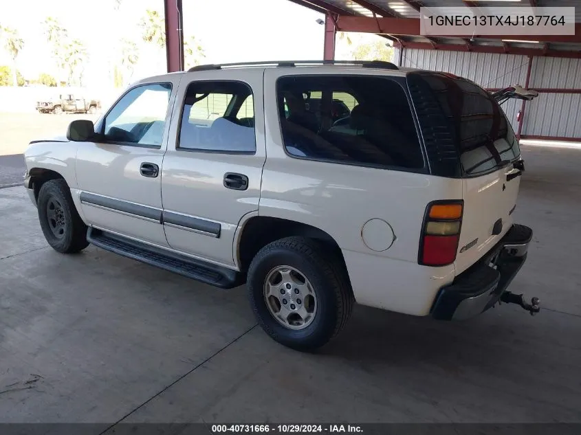 2004 Chevrolet Tahoe Ls VIN: 1GNEC13TX4J187764 Lot: 40731666