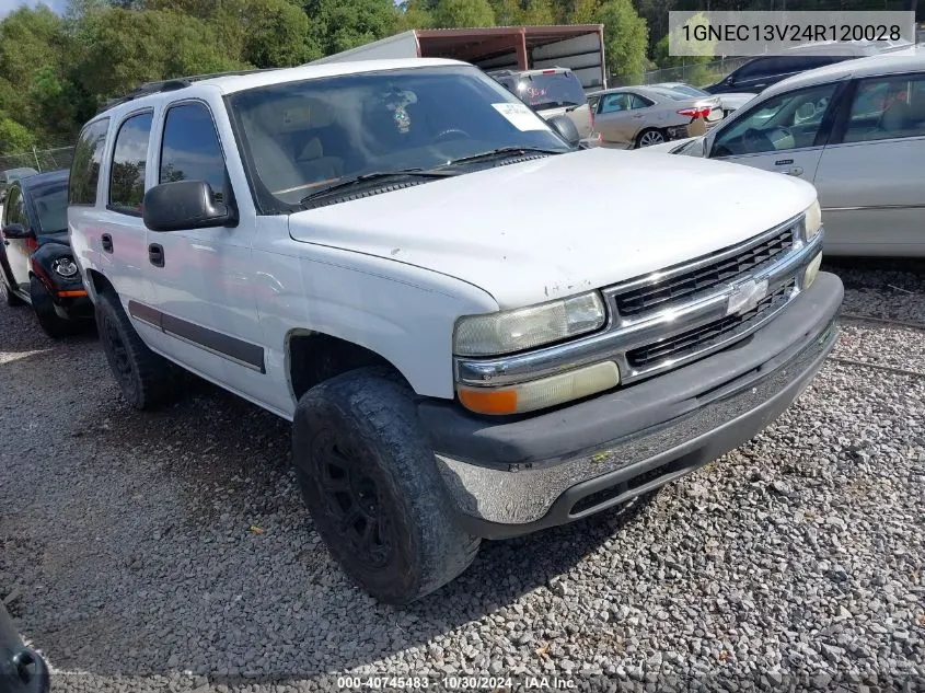 2004 Chevrolet Tahoe Ls VIN: 1GNEC13V24R120028 Lot: 40745483