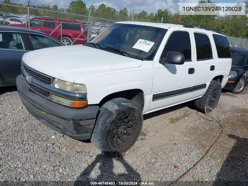 2004 Chevrolet Tahoe Ls VIN: 1GNEC13V24R120028 Lot: 40745483