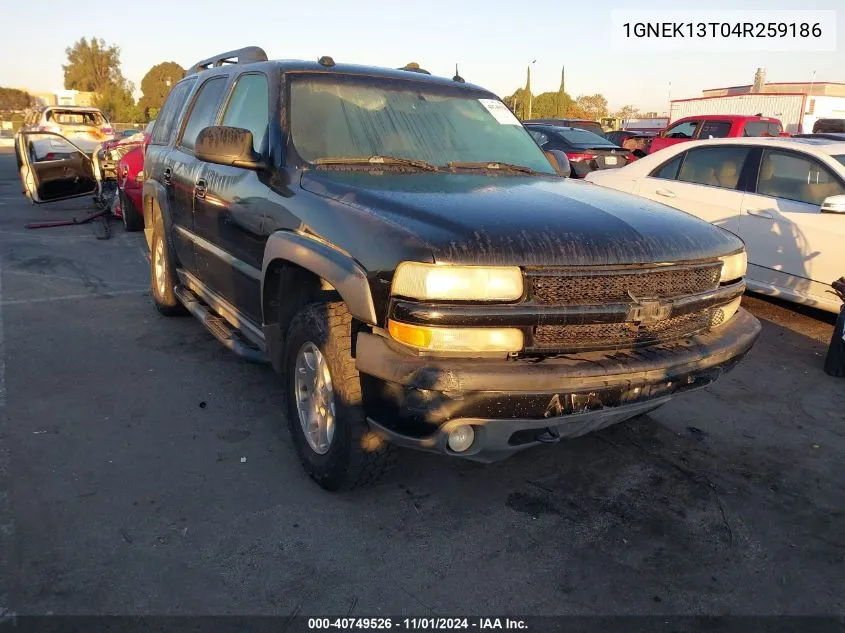 2004 Chevrolet Tahoe Z71 VIN: 1GNEK13T04R259186 Lot: 40749526