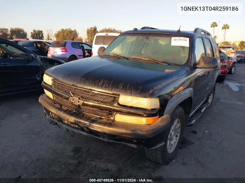 2004 Chevrolet Tahoe Z71 VIN: 1GNEK13T04R259186 Lot: 40749526