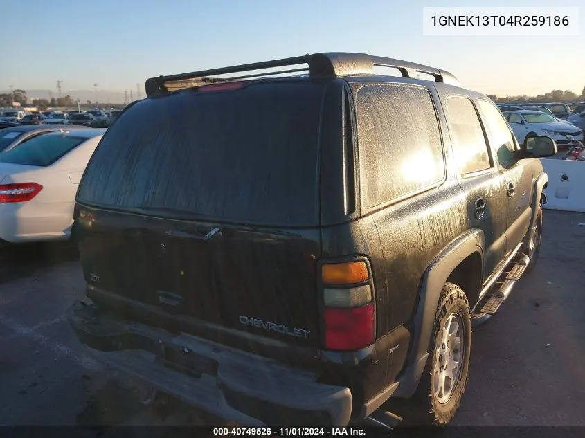 2004 Chevrolet Tahoe Z71 VIN: 1GNEK13T04R259186 Lot: 40749526