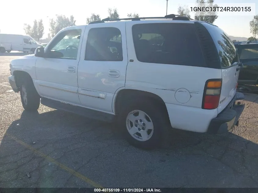 2004 Chevrolet Tahoe Lt VIN: 1GNEC13T24R300155 Lot: 40755109