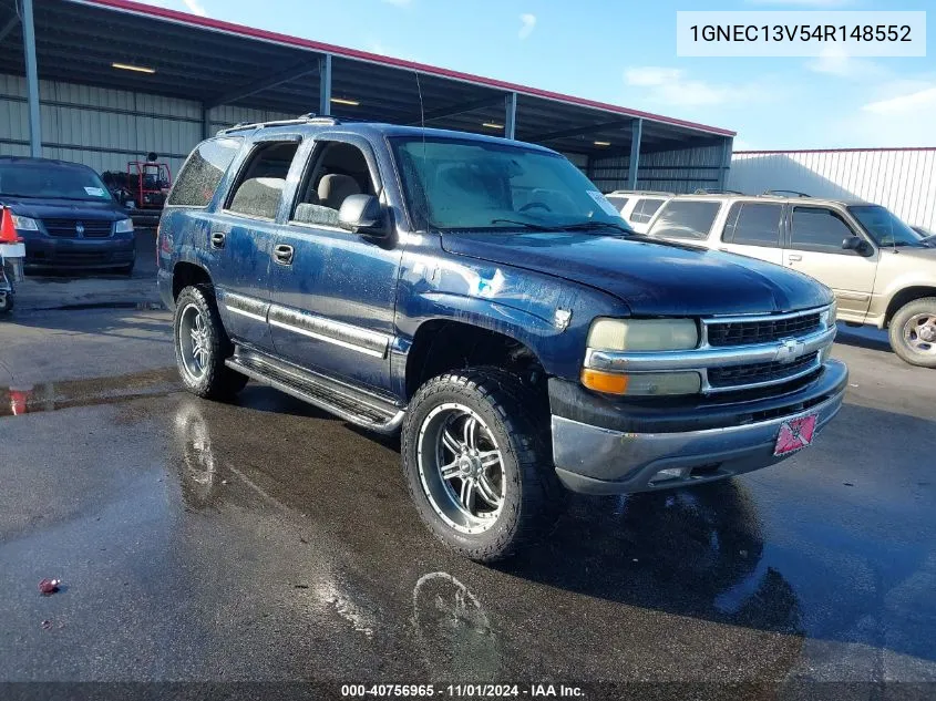 2004 Chevrolet Tahoe Ls VIN: 1GNEC13V54R148552 Lot: 40756965