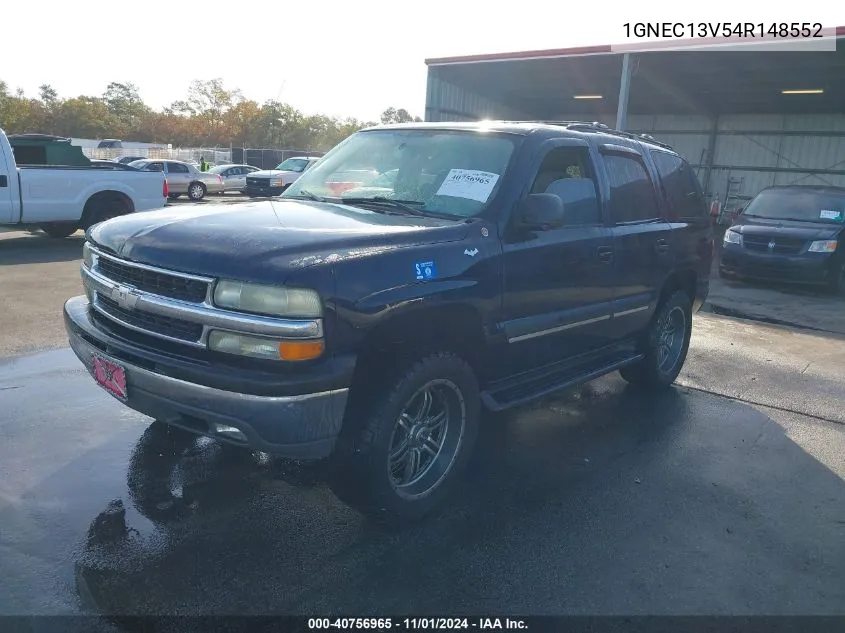 2004 Chevrolet Tahoe Ls VIN: 1GNEC13V54R148552 Lot: 40756965