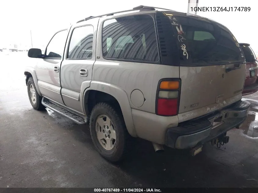 2004 Chevrolet Tahoe Lt VIN: 1GNEK13Z64J174789 Lot: 40767489