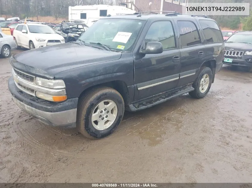 2004 Chevrolet Tahoe K1500 VIN: 1GNEK13T94J222989 Lot: 40769569