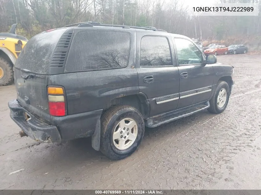 2004 Chevrolet Tahoe K1500 VIN: 1GNEK13T94J222989 Lot: 40769569