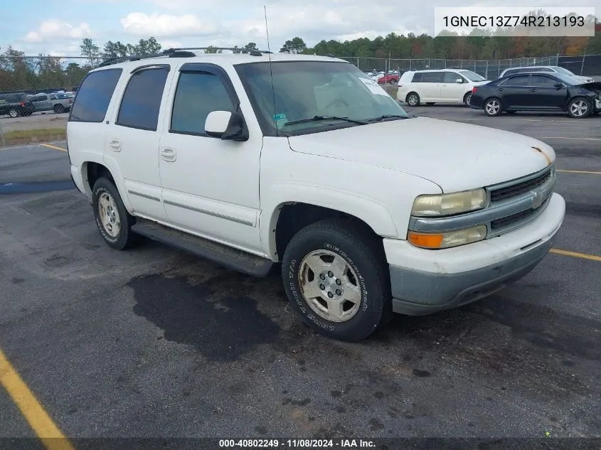 2004 Chevrolet Tahoe Lt VIN: 1GNEC13Z74R213193 Lot: 40802249