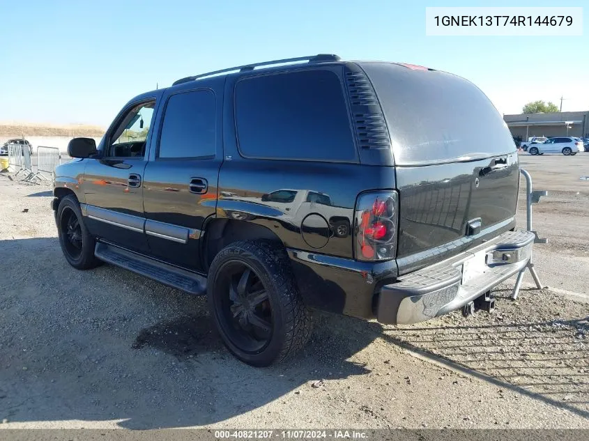 2004 Chevrolet Tahoe Lt VIN: 1GNEK13T74R144679 Lot: 40821207