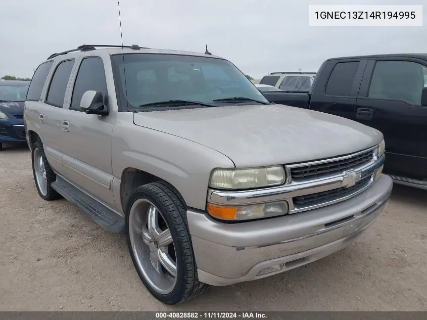 2004 Chevrolet Tahoe Lt VIN: 1GNEC13Z14R194995 Lot: 40828582