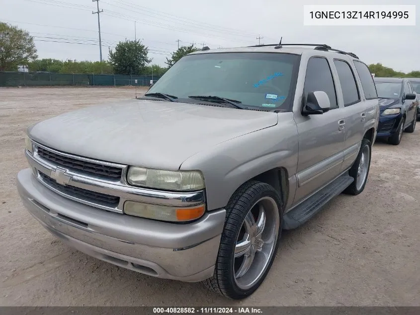 2004 Chevrolet Tahoe Lt VIN: 1GNEC13Z14R194995 Lot: 40828582