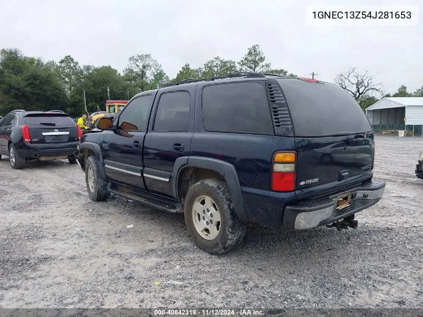 2004 Chevrolet Tahoe Lt VIN: 1GNEC13Z54J281653 Lot: 40842319