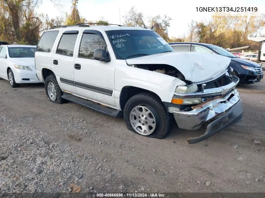 2004 Chevrolet Tahoe Ls VIN: 1GNEK13T34J251419 Lot: 40866698