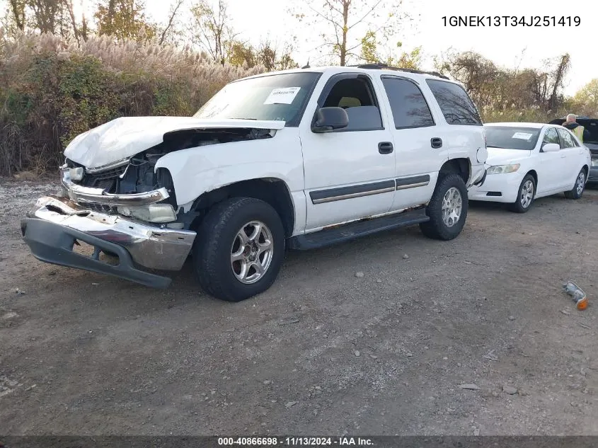 2004 Chevrolet Tahoe Ls VIN: 1GNEK13T34J251419 Lot: 40866698