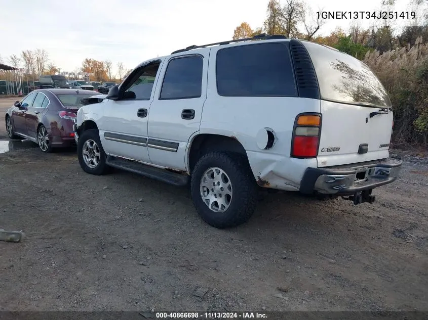 2004 Chevrolet Tahoe Ls VIN: 1GNEK13T34J251419 Lot: 40866698