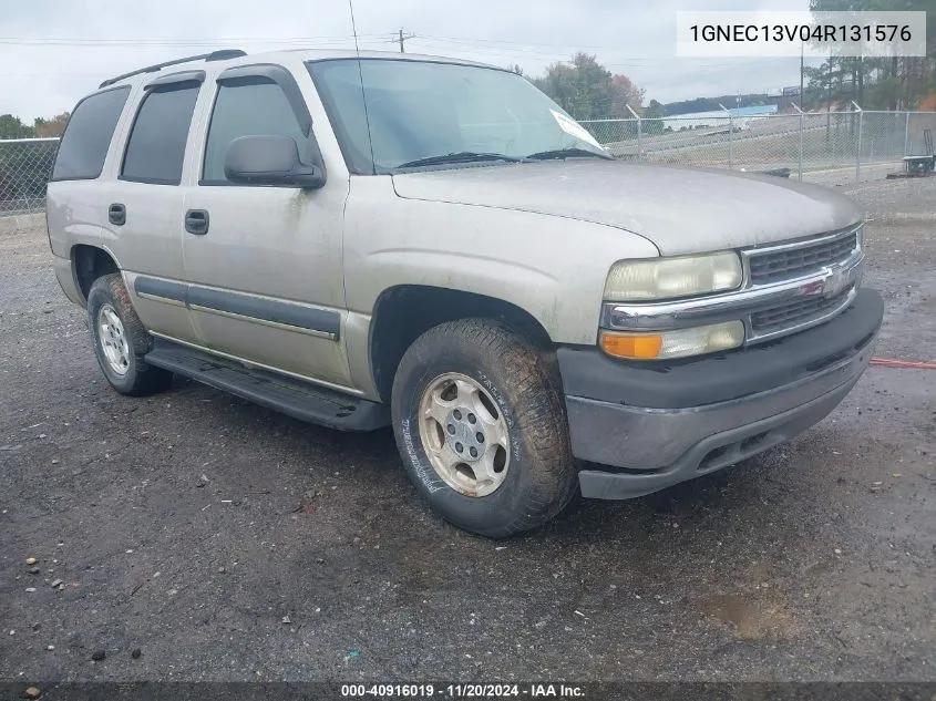 2004 Chevrolet Tahoe Ls VIN: 1GNEC13V04R131576 Lot: 40916019