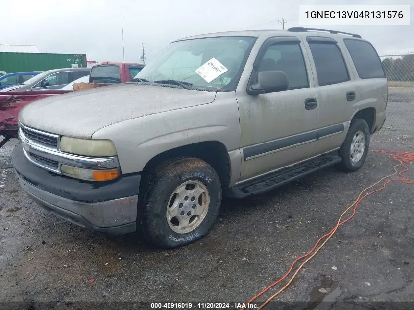 2004 Chevrolet Tahoe Ls VIN: 1GNEC13V04R131576 Lot: 40916019