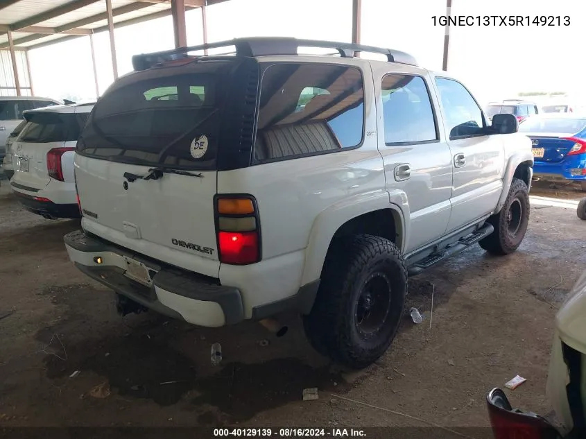 2005 Chevrolet Tahoe Z71 VIN: 1GNEC13TX5R149213 Lot: 40129139