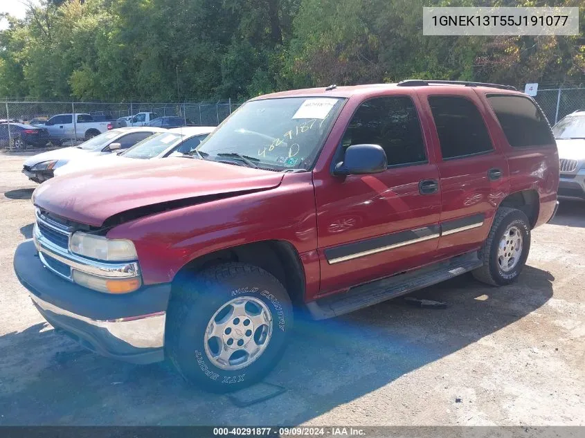 2005 Chevrolet Tahoe Ls VIN: 1GNEK13T55J191077 Lot: 40291877