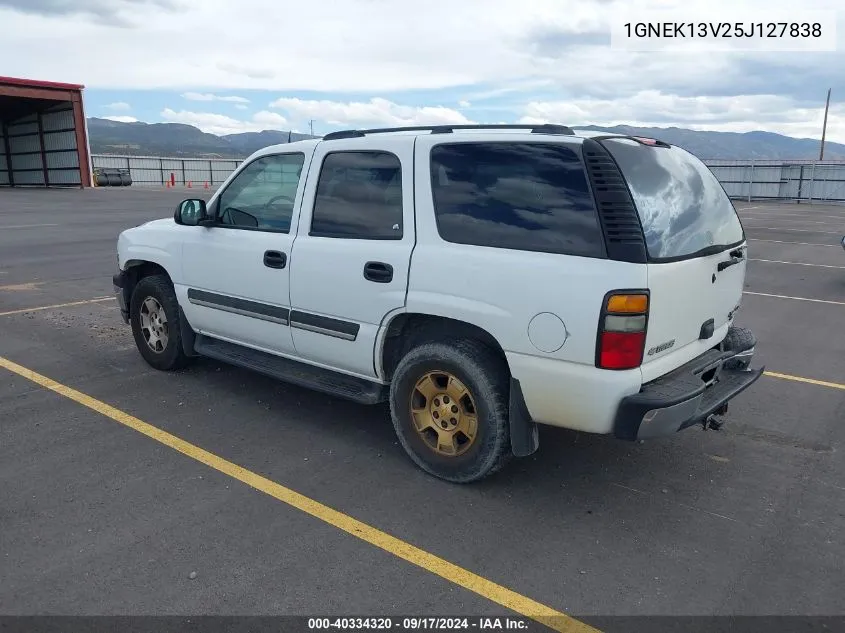 2005 Chevrolet Tahoe Ls VIN: 1GNEK13V25J127838 Lot: 40334320