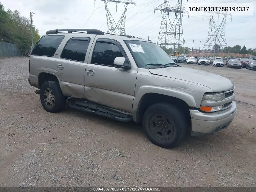 2005 Chevrolet Tahoe Z71 VIN: 1GNEK13T75R194337 Lot: 40377009