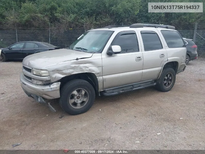 2005 Chevrolet Tahoe Z71 VIN: 1GNEK13T75R194337 Lot: 40377009