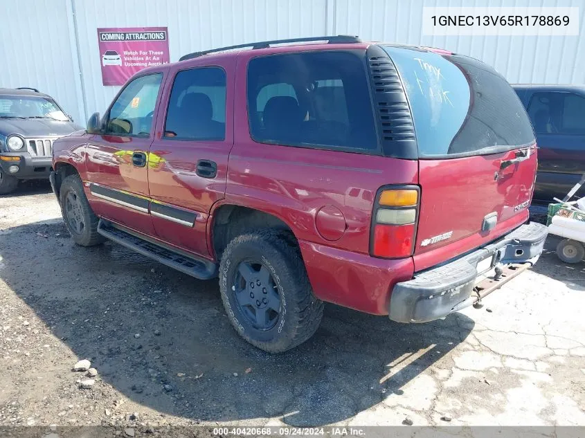 2005 Chevrolet Tahoe Ls VIN: 1GNEC13V65R178869 Lot: 40420668