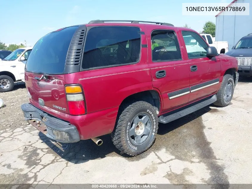 2005 Chevrolet Tahoe Ls VIN: 1GNEC13V65R178869 Lot: 40420668