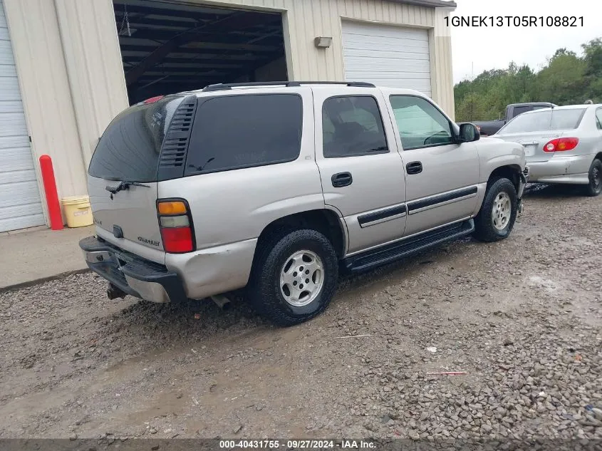 2005 Chevrolet Tahoe Ls VIN: 1GNEK13T05R108821 Lot: 40431755