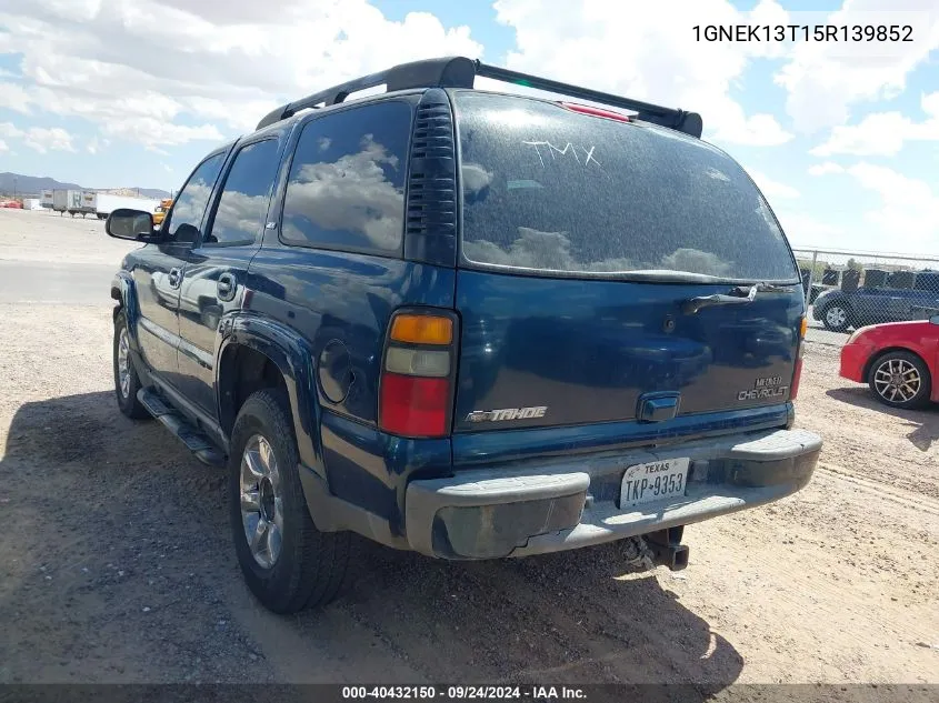 2005 Chevrolet Tahoe Z71 VIN: 1GNEK13T15R139852 Lot: 40432150