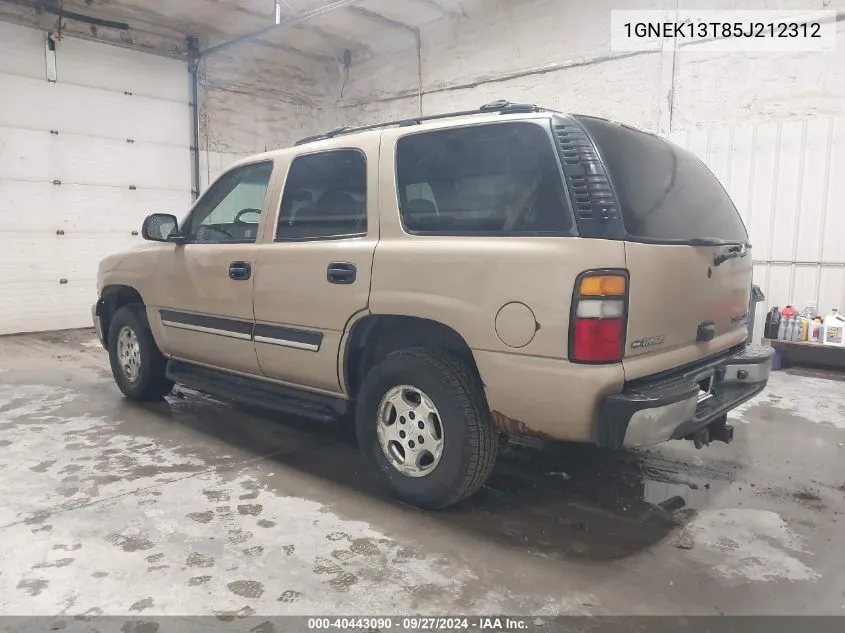 2005 Chevrolet Tahoe Ls VIN: 1GNEK13T85J212312 Lot: 40443090