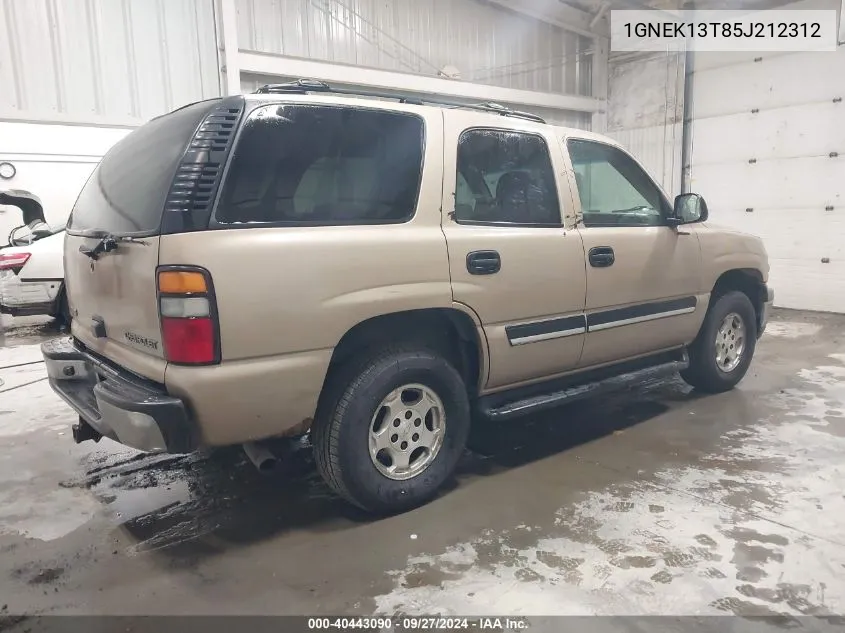 2005 Chevrolet Tahoe Ls VIN: 1GNEK13T85J212312 Lot: 40443090