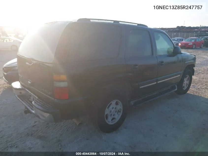 2005 Chevrolet Tahoe Ls VIN: 1GNEC13Z85R247757 Lot: 40443864