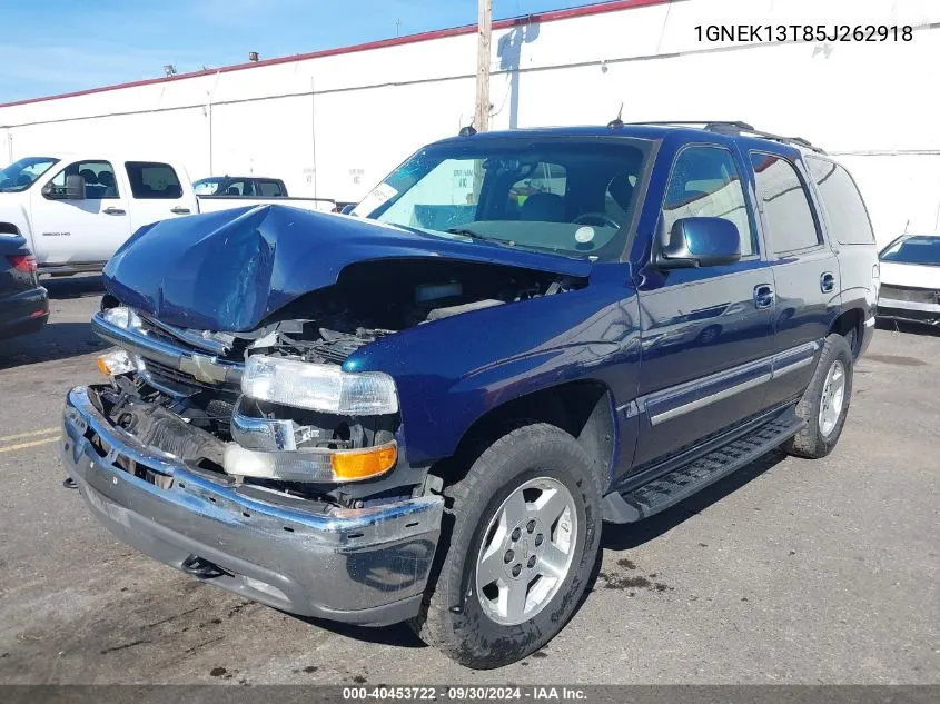 2005 Chevrolet Tahoe K1500 VIN: 1GNEK13T85J262918 Lot: 40453722